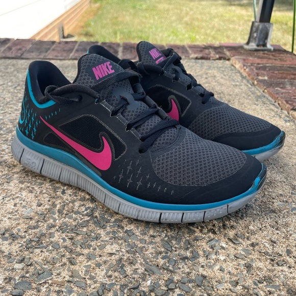 Nike Shoes - Women’s Nike Free Run 3 Black/Blue/Pink